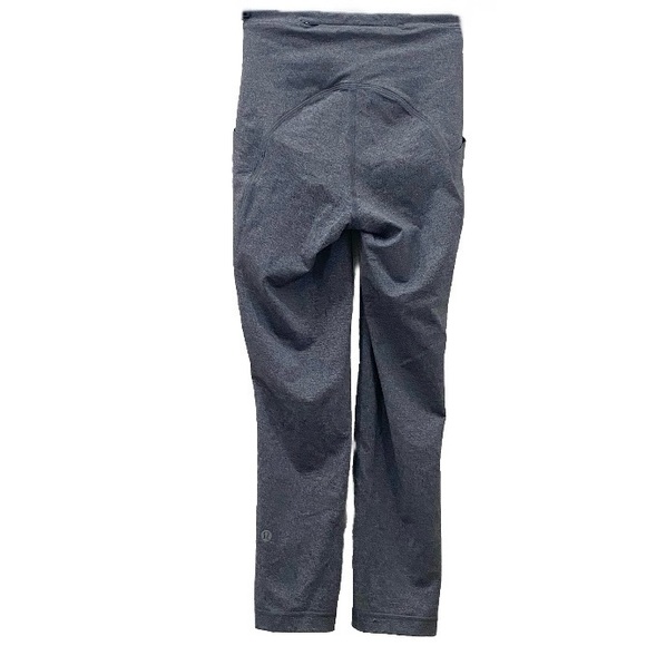 LULULEMON Swift Speed High Rise Crop 21" Heathered Black Leggings Size 2 - Picture 6 of 16